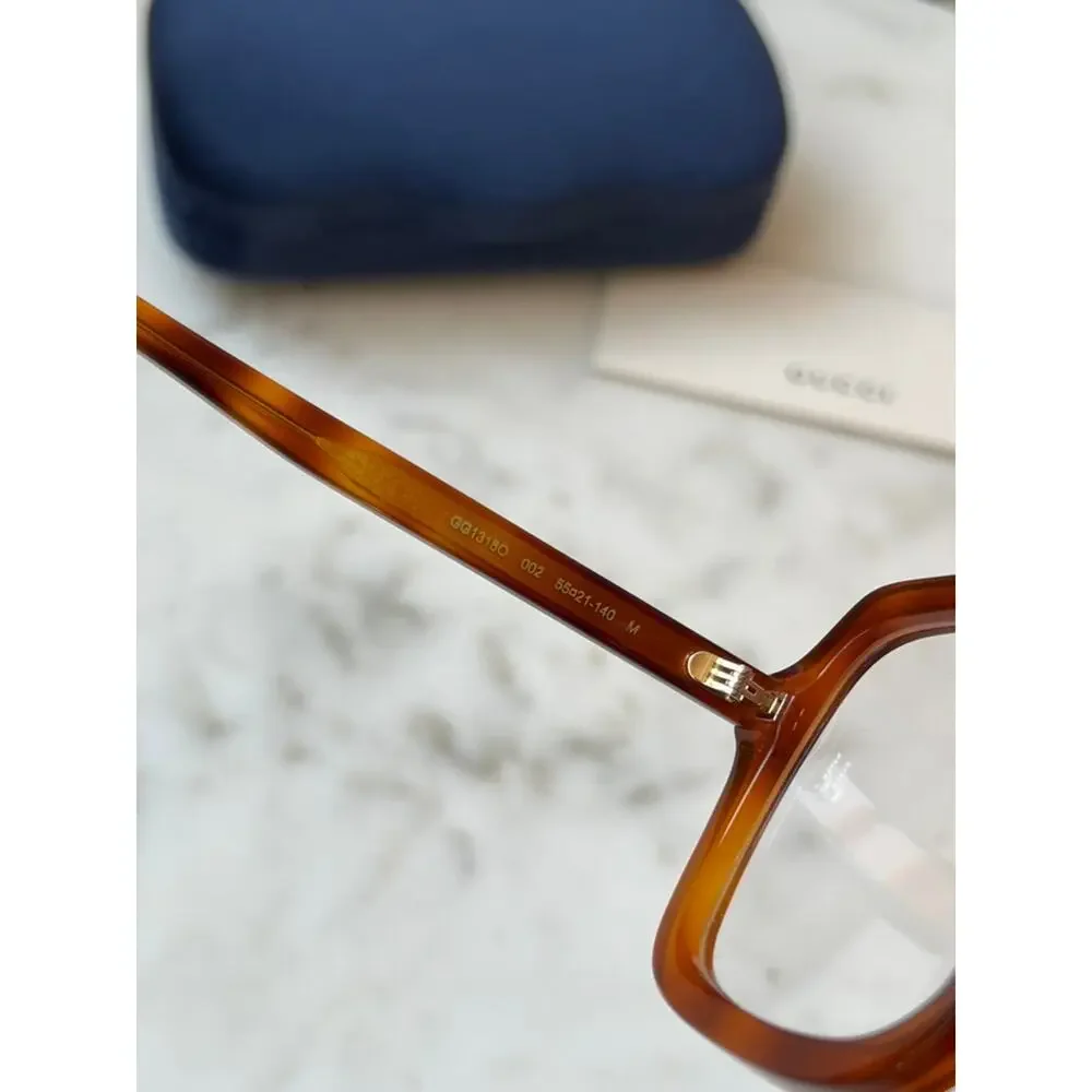 NEW Gucci GG1318O Brown Square Eyeglasses Frames